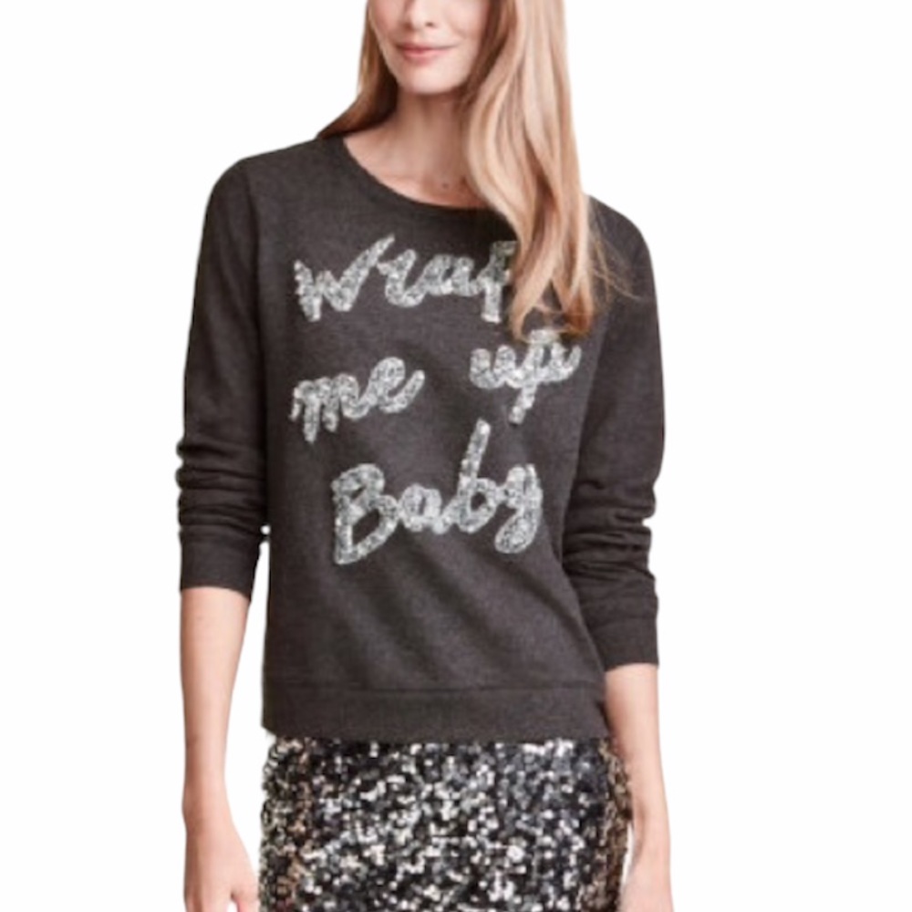 5/$25 H&M The Katia wrap me up sequin sweatshirt